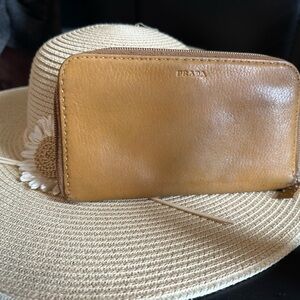 Prada zip around wallet